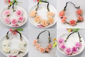 Hårband - fluffiga blommor till Midsommar Vit