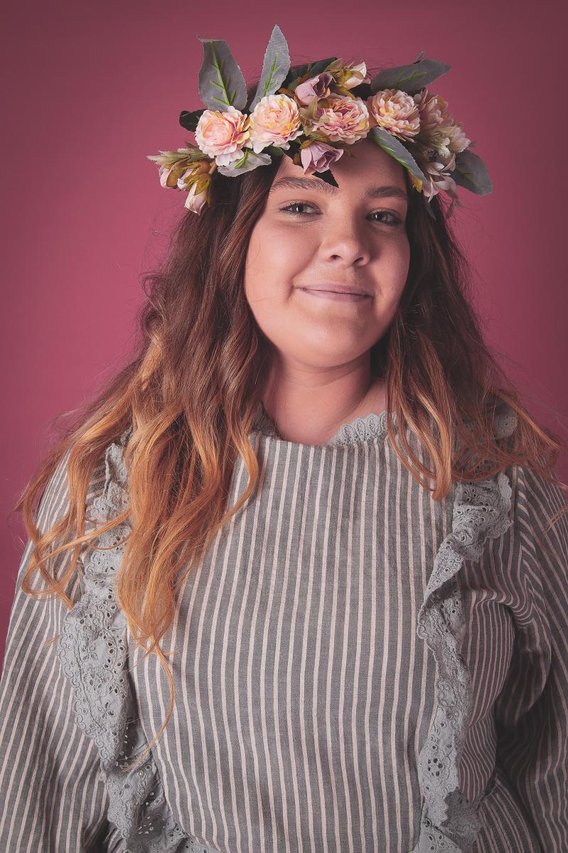 Hårkrans bohemian rosa till Midsommar