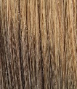  #18T8 Ljusbrun & Askbrun - Classic Dip Dye äkta löshår remy clip-on