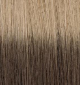  #24T8 Blond & Askbrun - Classic Dip Dye äkta löshår remy clip-on