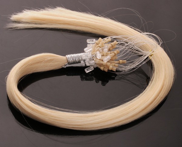  Premium Double Drawn äkta löshår microringar loop - Ljusblond #613