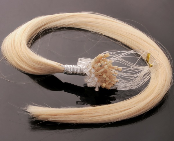  Premium Double Drawn äkta löshår microringar loop - Ljusblond #613