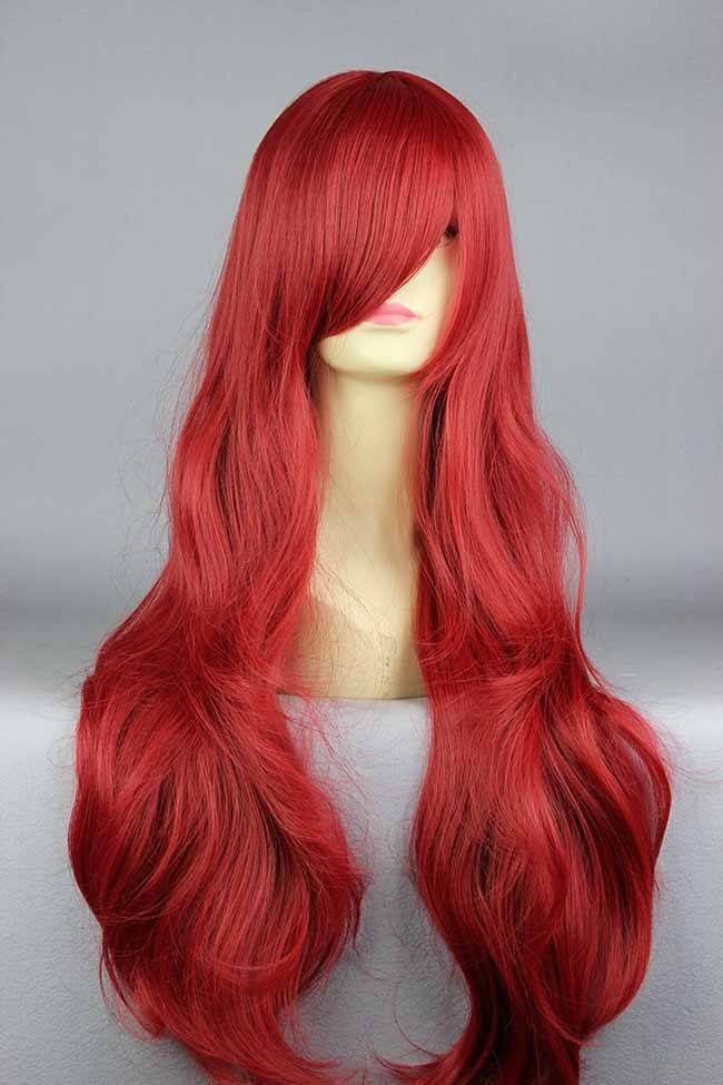  Peruk Cosplay Rd Lockig fr Mermaid Ariel