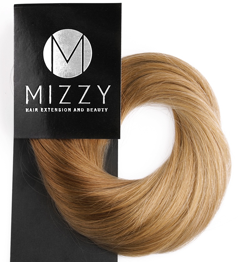  #10T20 Brun & Mörkblond - Classic Dip Dye äkta löshår remy clip-on