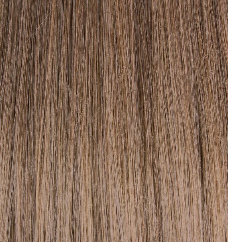  #10T20 Brun & Mörkblond - Classic Dip Dye äkta löshår remy clip-on