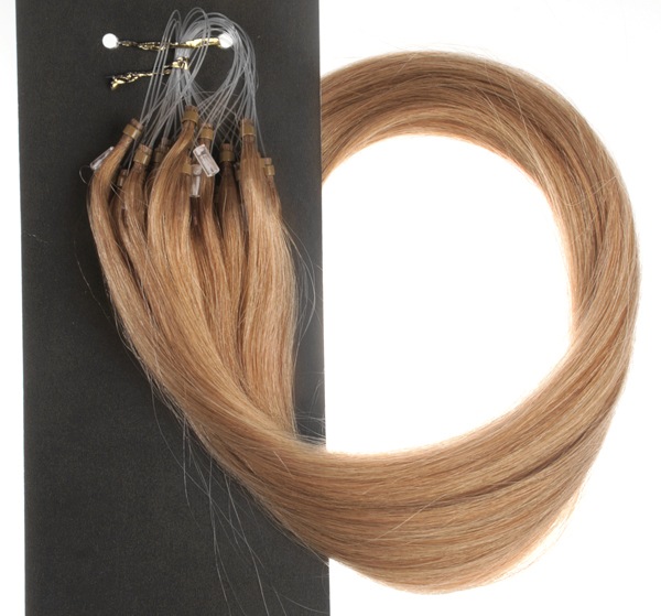  #18 Mörkblond/Ljusbrun - Classic äkta löshår remy microringar loop