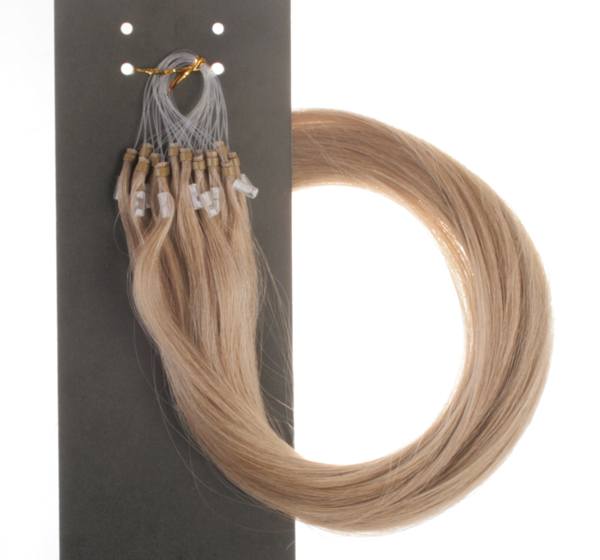  #18 Mörkblond - Premium äkta löshår remy microringar loop