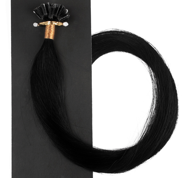  #1 Svart - Classic äkta löshår remy nagelslingor