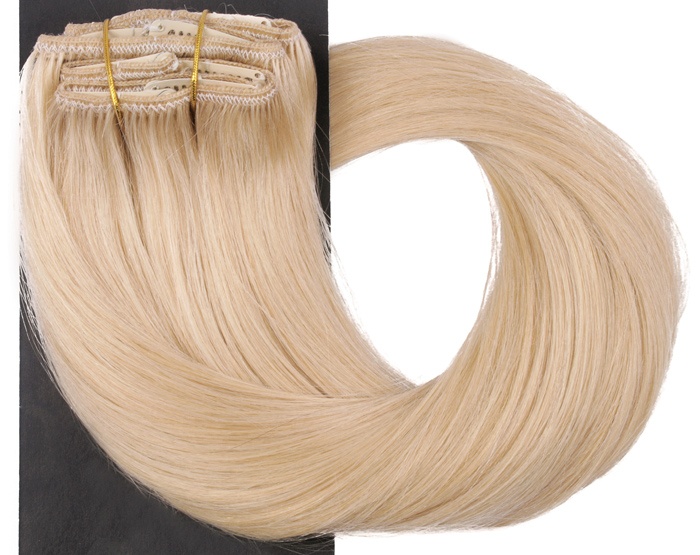  #24 Blond - Classic äkta löshår remy clip-on
