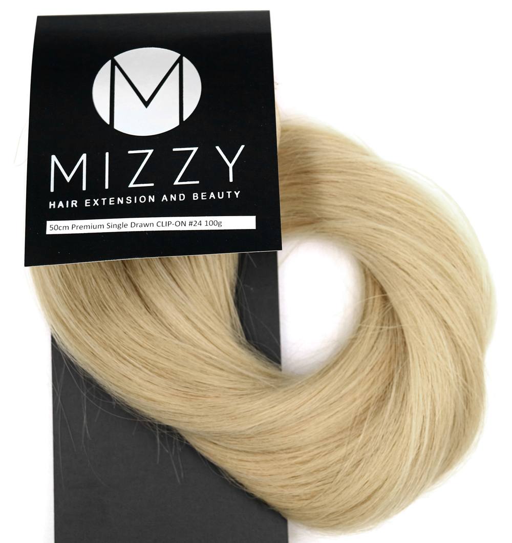  #24 Mellanblond - Premium kta lshr remy clip-on