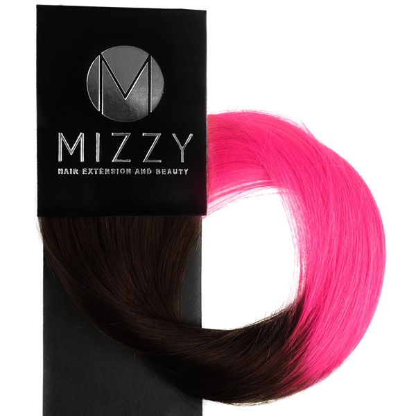  #2THotPink Mrkbrun & Rosa - Classic Dip Dye kta lshr remy clip-on