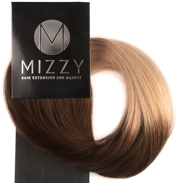  #6T18 Mörkbrun & Mörkblond - Classic Dip Dye äkta löshår remy clip-on