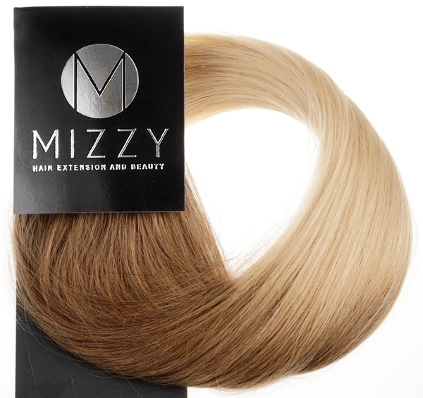  #10T613 Brun & Blond - Classic Dip Dye äkta löshår remy clip-on