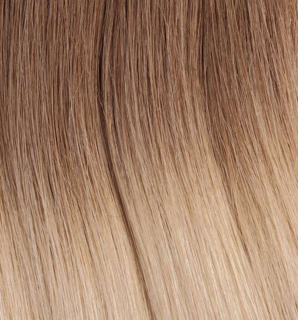  #10T613 Brun & Blond - Classic Dip Dye äkta löshår remy clip-on