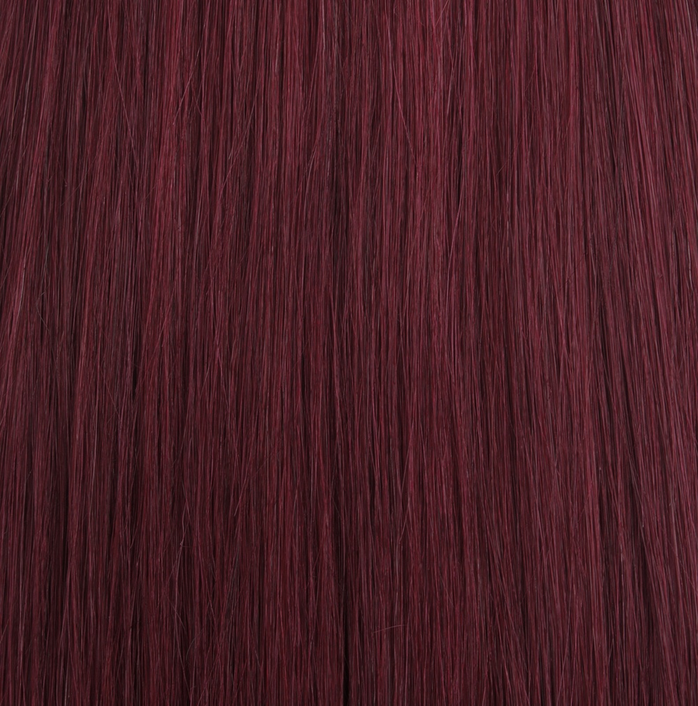  #BUG Vinröd - Classic äkta löshår remy clip-on