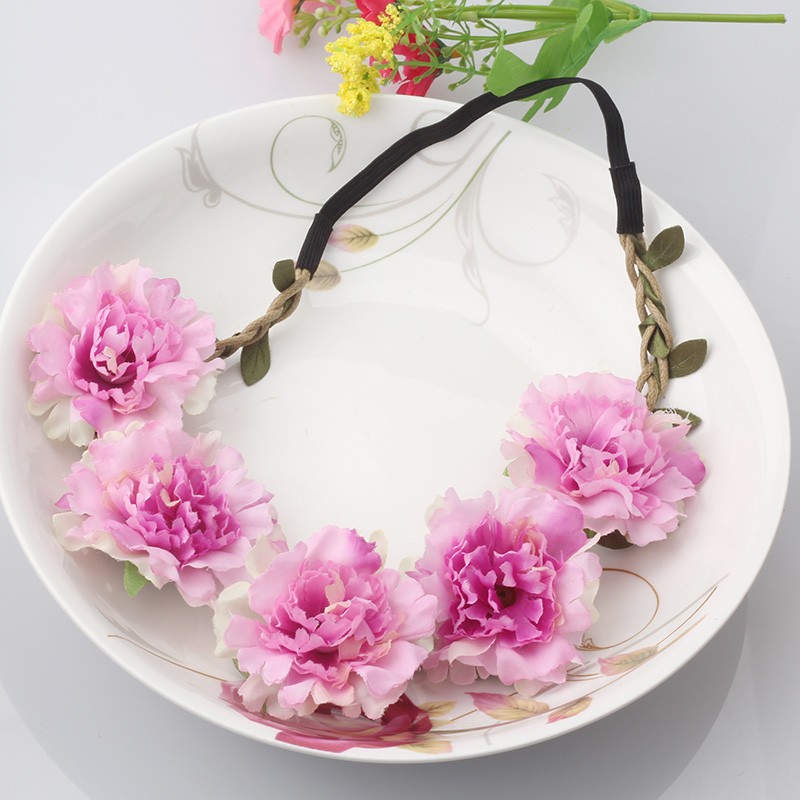 Hårband - fluffiga blommor till Midsommar