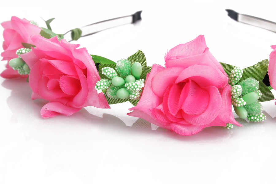 Diadem - Stora rosa rosor till Midsommar