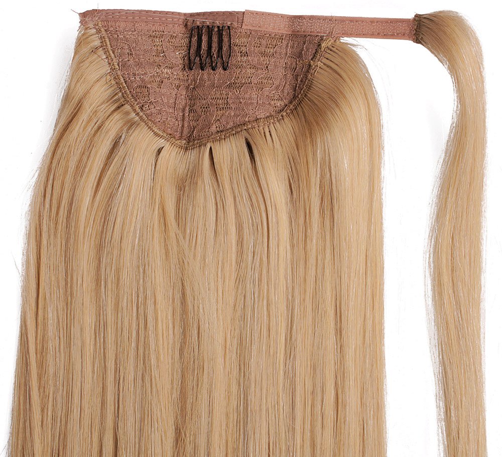  #20 Ljusbrun/Mörkblond - Classic äkta löshår remy hästsvans wrap-on