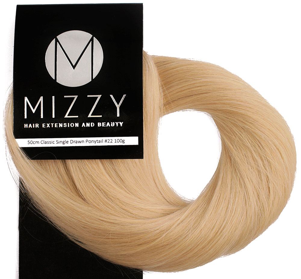  #22 Blond - Classic äkta löshår remy hästsvans wrap-on