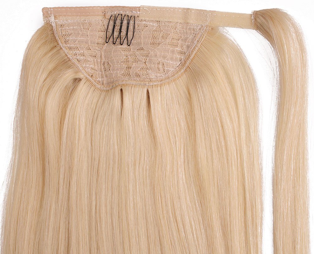  #613 Ljusblond - Classic äkta löshår remy hästsvans wrap-on