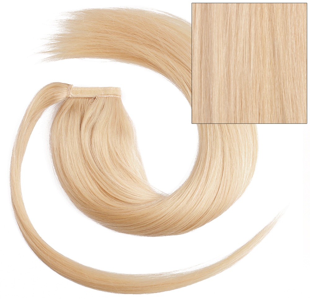  #613 Ljusblond - Classic äkta löshår remy hästsvans wrap-on