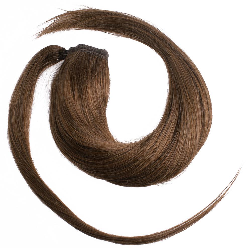  #6 Brun - Classic äkta löshår remy hästsvans wrap-on