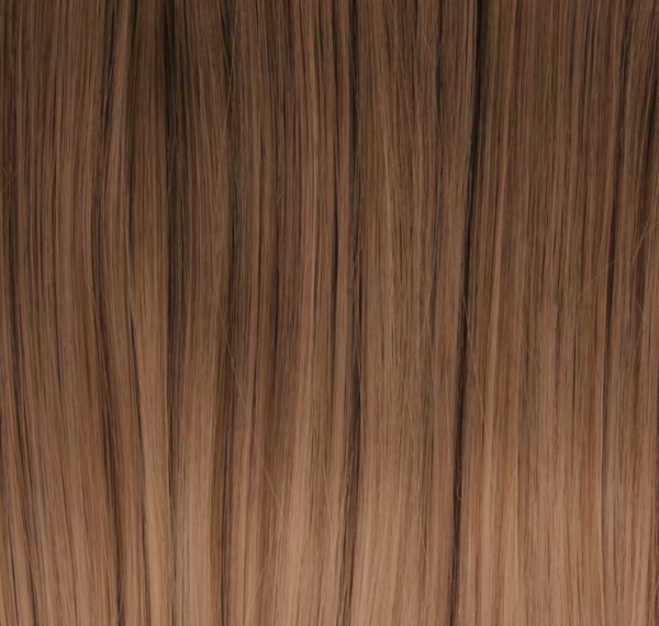  Löshår rakt 5 Clip on dip dye - Brun & Askblond #10T16