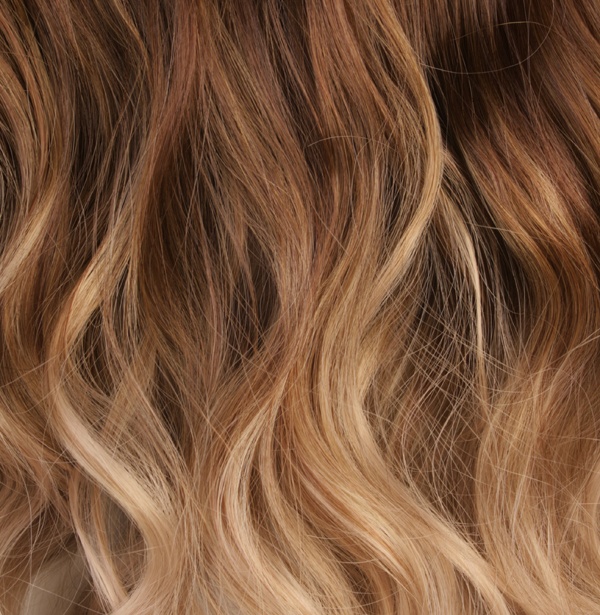  Löshår lockigt 5 Clip on dip dye - Brun & Mörkblond #10T16