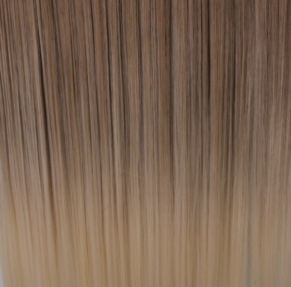  Löshår rakt 5 Clip on dip dye - Askbrun & Ljusblond #10T613