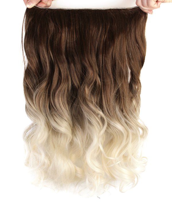  Lshr lockigt 5 Clip on dip dye - Brun & Ljusblond #10T613