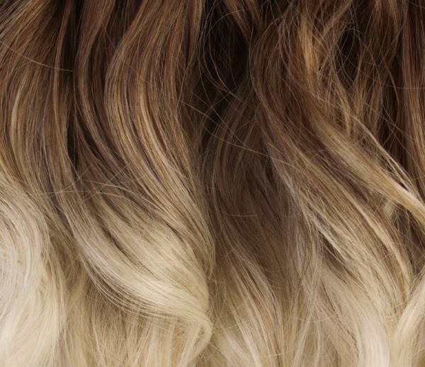  Lshr lockigt 5 Clip on dip dye - Brun & Ljusblond #10T613