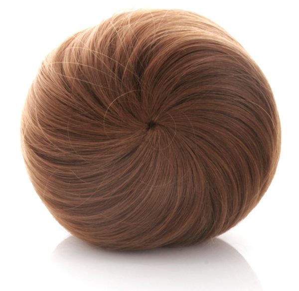  Hair bun - Rak mellanbrun #12