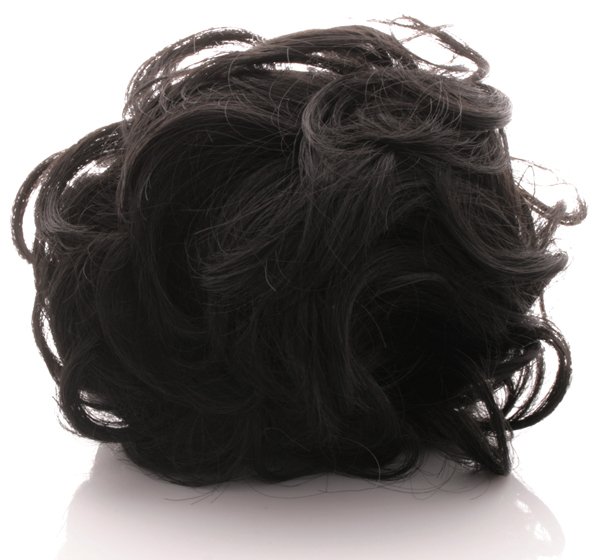 Hair bun - Lockig svart #1B