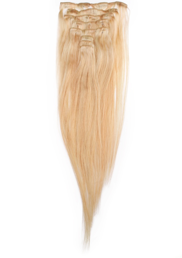  #27/613 Blond/Jordgubbsblond - Original äkta löshår remy clip-on