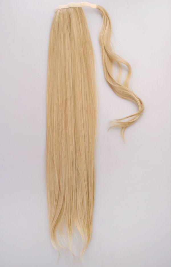  #27/613 Mörkblond - Wrap-on hästsvans rakt syntetiskt löshår
