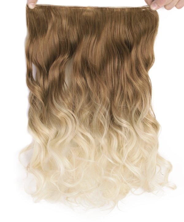  Löshår lockigt 5 Clip on dip dye - Ljusbrun & Ljusblond #27T613