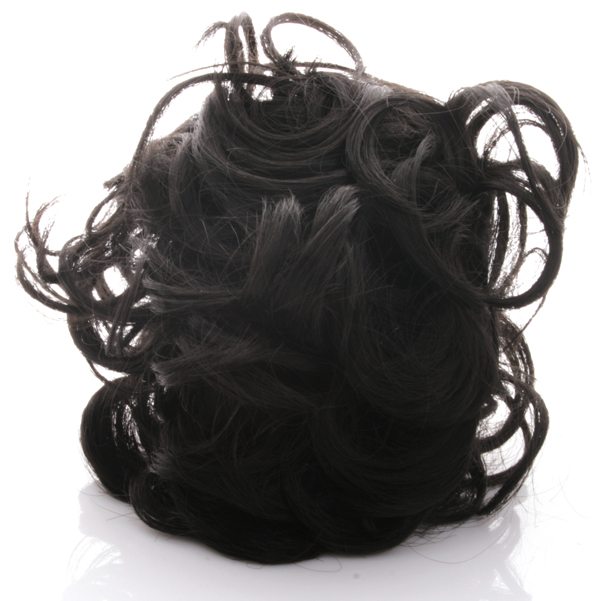  Hair bun - Lockig Mrkbrun/Svart #2