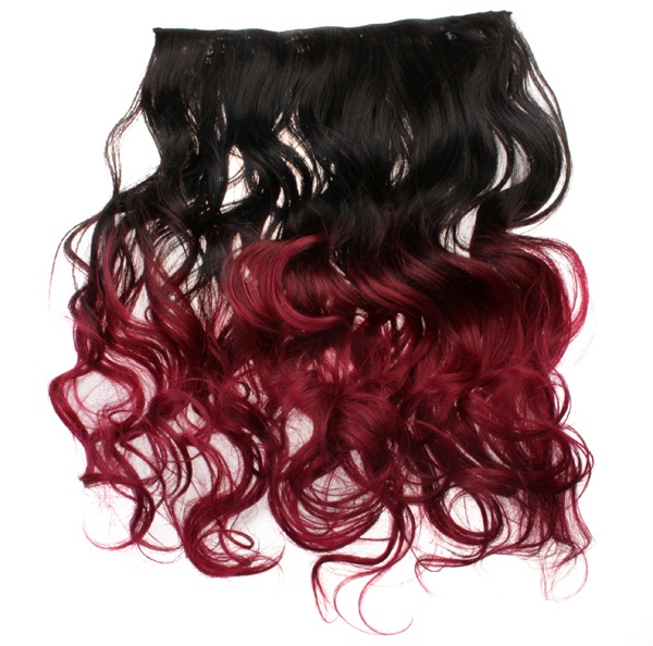  Lshr lockigt 5 Clip on dip dye - Svart & Vinrd