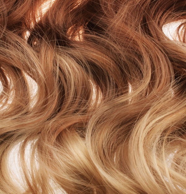 Löshår lockigt 5 Clip on dip dye - Brun & Blond