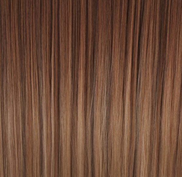  Löshår rakt 5 Clip on dip dye - Brun & Blond #30PT24