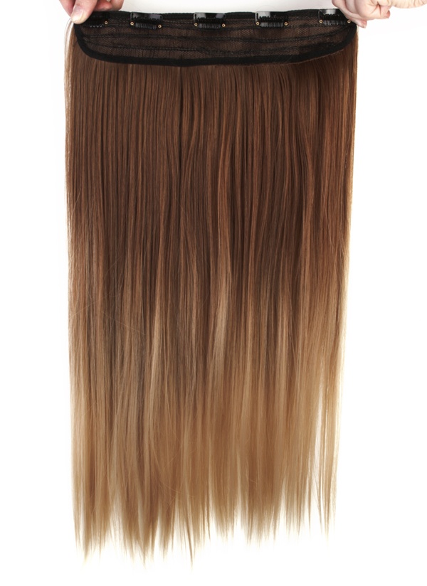  Lshr rakt 5 Clip on dip dye - Brun & Blond #30PT24