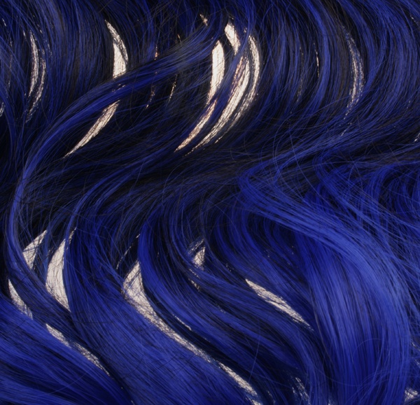  Löshår lockigt 5 Clip on dip dye - Svart/Mörkblå & Blå