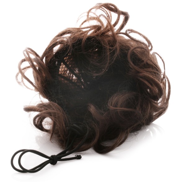  Hair bun - Lockig mellanbrun #4/30