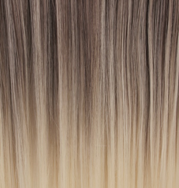  Löshår rakt 5 Clip on dip dye - Mörkbrun & Ljusblond #4T613