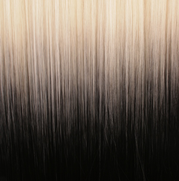 Löshår rakt 5 Clip on dip dye - Blond & Svart