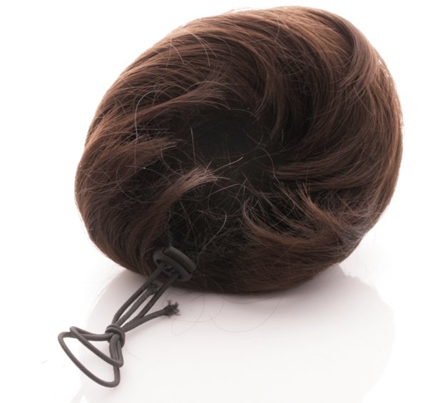  Hair bun - Rak mellan/mrkbrun #6