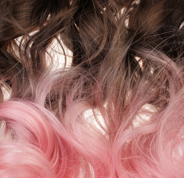  Lshr lockigt 5 Clip on dip dye - Brun & Rosa