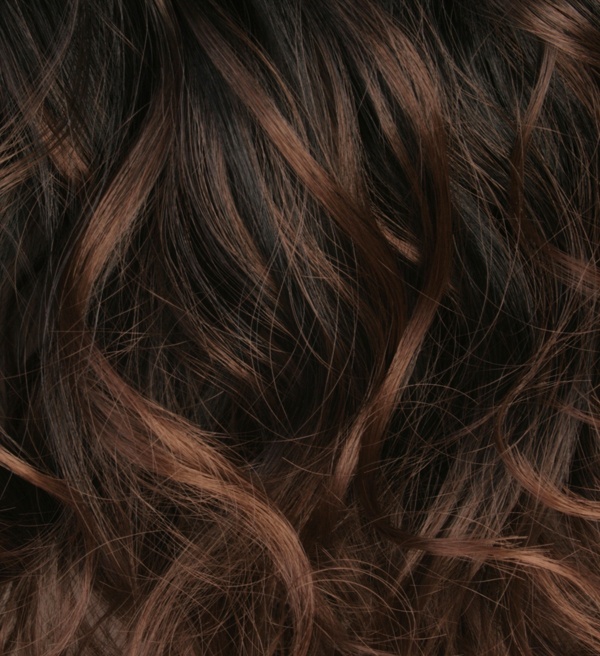  Löshår lockig 5 Clip on dip dye - Svart & Mörkbrun #BlackT8