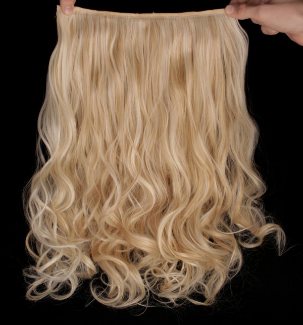  Löshår lockigt 5 Clip on - Ljusblond & Mellanblond #F22/613