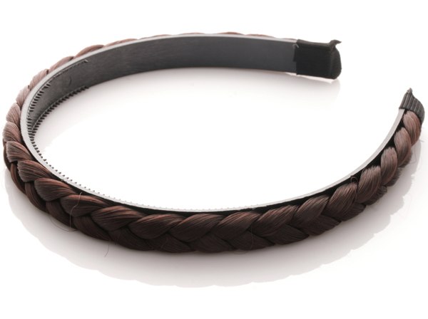 Diadem flätat - Mörkbrun